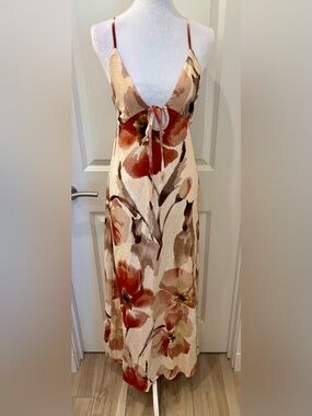 NWT Paper Heart watercolor Horse Floral Tie-Front Maxi Dress - XL